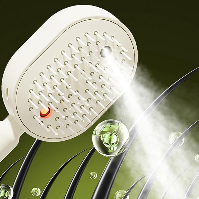 Electric Spray Air Cushion Massage Hair Brush, 2026 Electric Steaming Hair Straightener Brush, Rechargeable Detangling Steam Brushs For Hairs