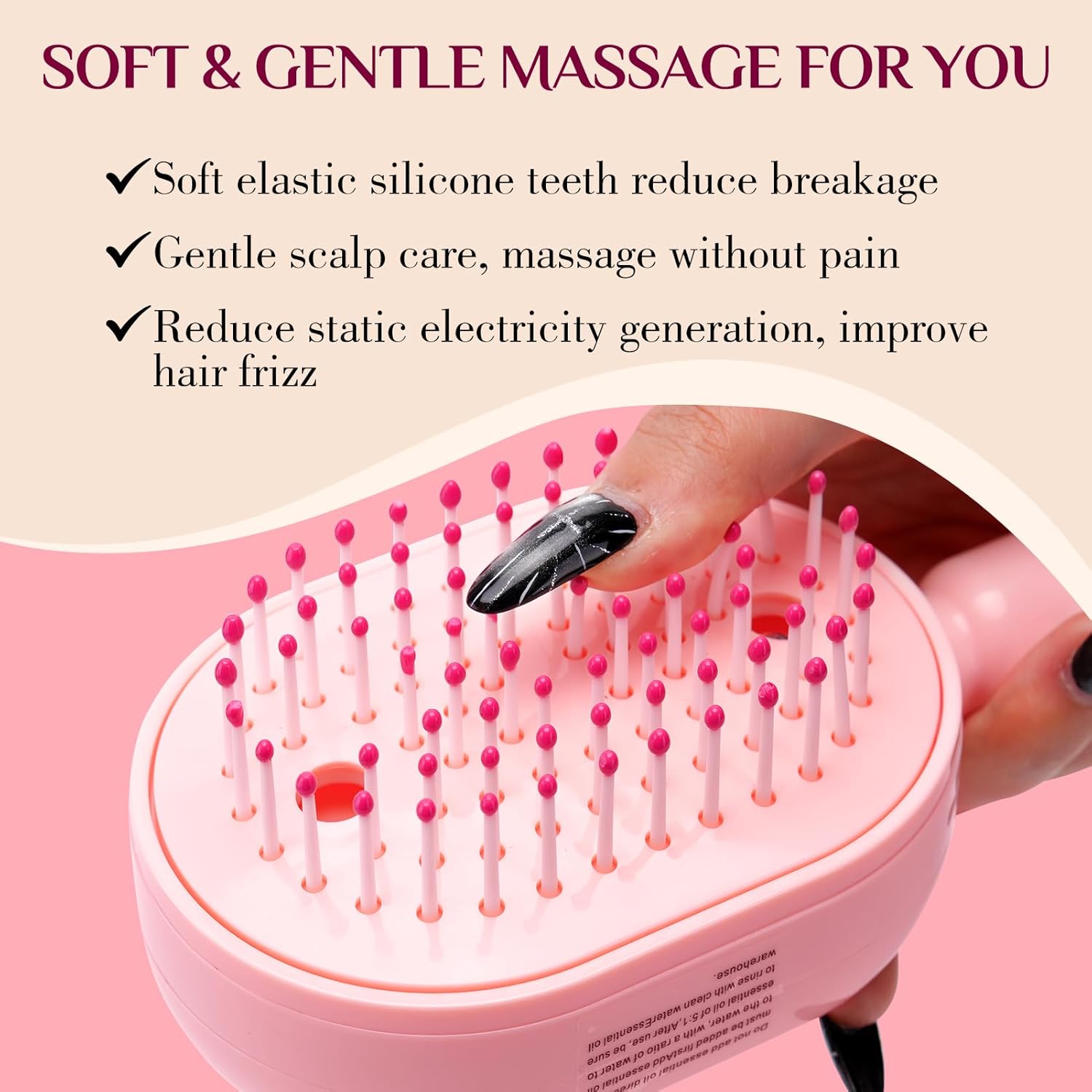 Electric Spray Air Cushion Massage Hair Brush, 2026 Electric Steaming Hair Straightener Brush, Rechargeable Detangling Steam Brushs For Hairs